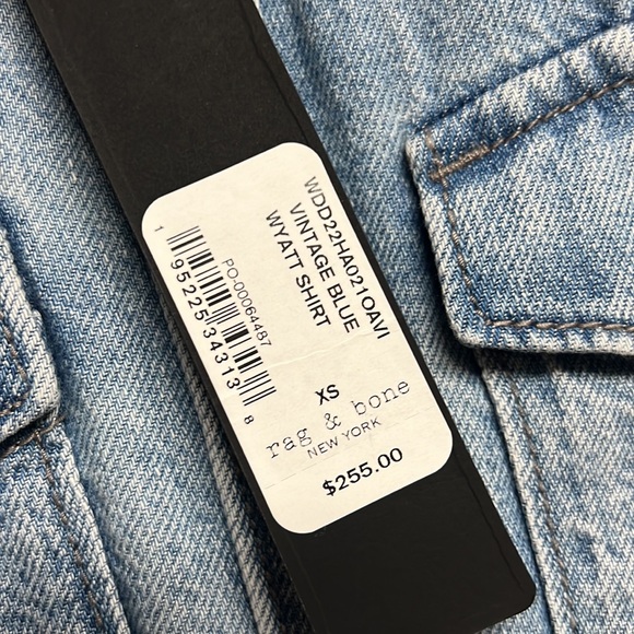 NWT -  Rag & Bone Women's Wyatt Shirt in Vintage Blue - Size XS - Picture 9 of 13